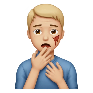 a person choking / strangling themselves  sticker