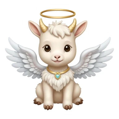 beige baby goat with angel wings  sticker