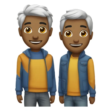 Duo de mejores amigos uno de color y el otro no sticker