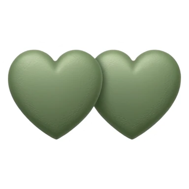 double sage green hearts one darker  sticker