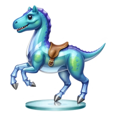Dinosaur with glass riding horse sticker