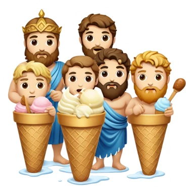 Zeus and other Greek gods enjoying ice cream sticker