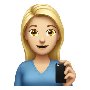 white woman showing phone sticker