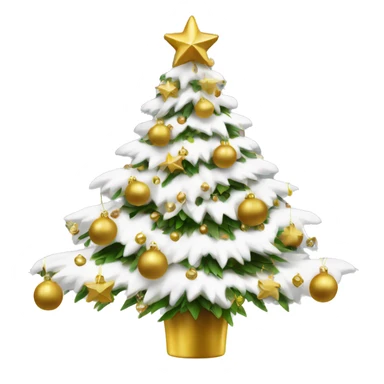 vallina Christmas tree with white and gold decorations sticker