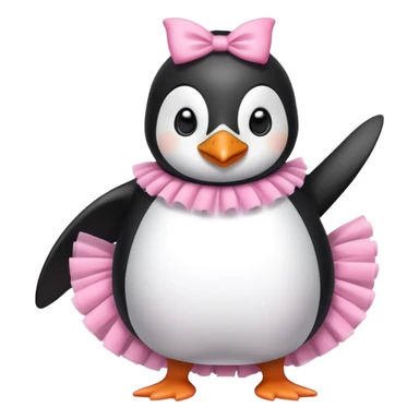 penguin with a pink tutu  sticker