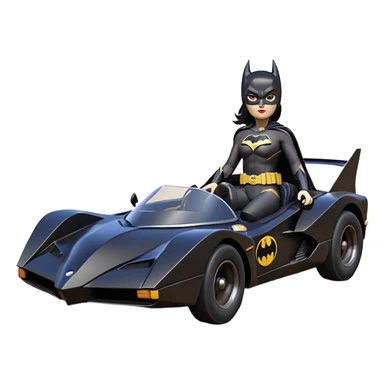 scale racing sexy fitted Batgirl’s masculine midnight-colored tight outfit 1970’s tv style dark knight stealthy accurate sporty safe plush deluxe off-road pursuit drifting F1 car lexus (black hair,reclining and relaxed torso and shoulders back against seat) rally sticker