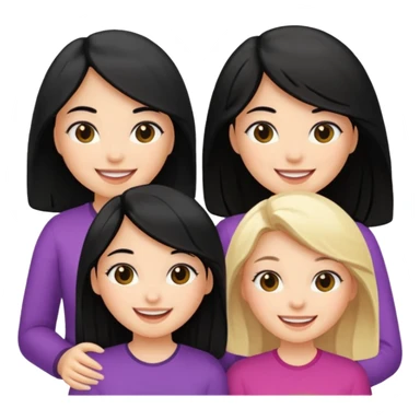 6 girls. 1 blonde 2 brunette 3 black hair Besties sticker