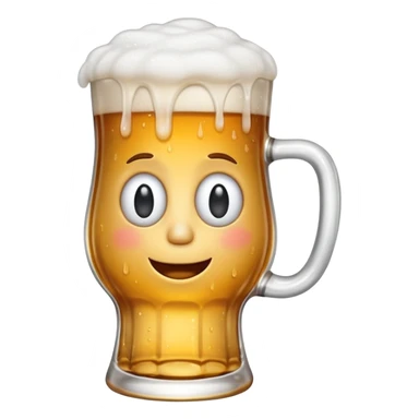 Beer glass with dizzy face sticker