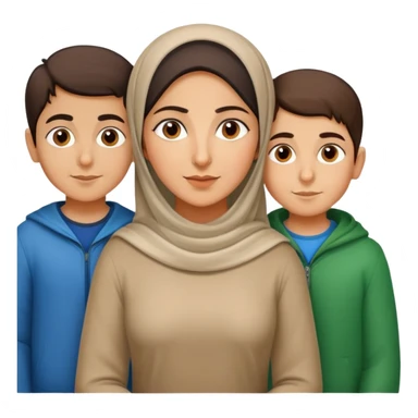 An Iranian family including a 37 year old woman, a 9 year old boy and a 6 year old boy sticker