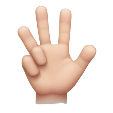 A hand emoji holding up pinky, middle, and pointer finger. The thumb and third finger are down sticker