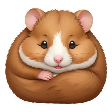 Meme-Worthy Cute Sleeping Brown Hamster Portrait Emoji, Head resting peacefully with a contented smile, showcasing a delightfully compact build and a luxuriously soft rich brown fur, eyes shut in a serene nap, Simplified yet hilariously adorable features, highly detailed, glowing with a soft, drowsy light, high shine, relaxed and utterly lovable, stylized with an air of playful laziness, bright and heartwarming, soft glowing outline, capturing the essence of a comically sleepy hamster, so meme-worthy it feels like it could instantly become the next viral sensation of adorable slumber! sticker