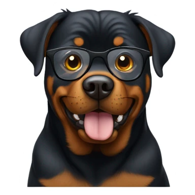 Rottweiler wearing glasses  sticker