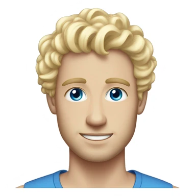 light curl blonde 30yo man blue eyed pale skin sticker