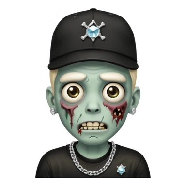 Zombie con gorra de los Dodgers negra y cadena diamantada  sticker