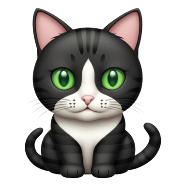 Black striped cat white nose sticker