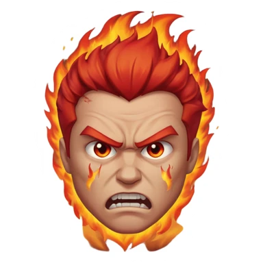 burning angry man sticker