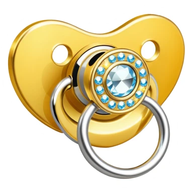 Bedazzled, gold sparkly pacifier sticker