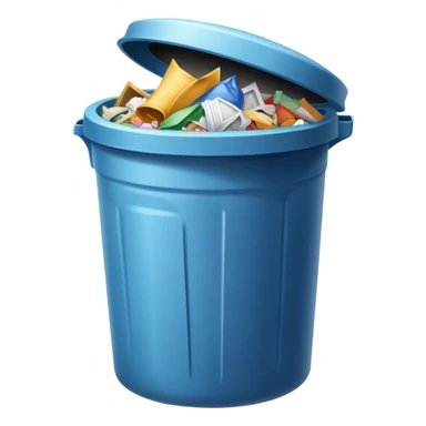 Trash can with garbage inside sticker