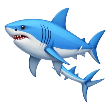 Tiburón con tres piernas y tenis azules sticker