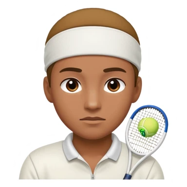 Tennis player with white sweatband sticker