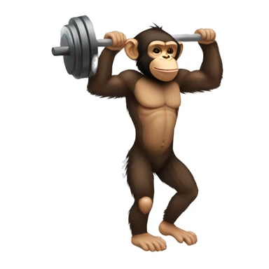 Chimp at the gym sticker