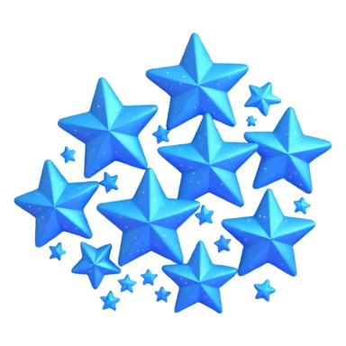 shiny blue cluster of stars and sparkles, dense and bright, with sparkling highlights sticker