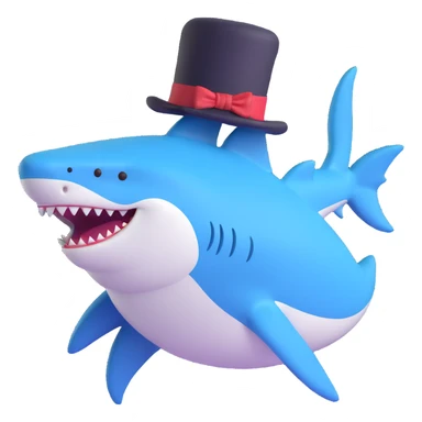 shark with a top hat sticker