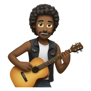 Man playing a guitar sticker