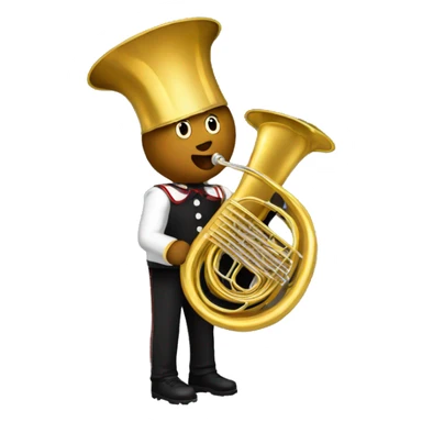 Tuba player in a marching band sticker