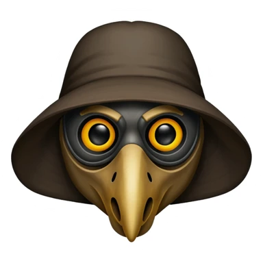 plague doctor mask no hat straight forward sticker