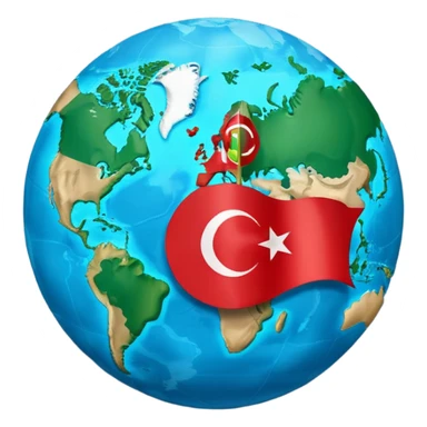 Draw me an emoji of planet Earth with the flag of Turkey on it. sticker