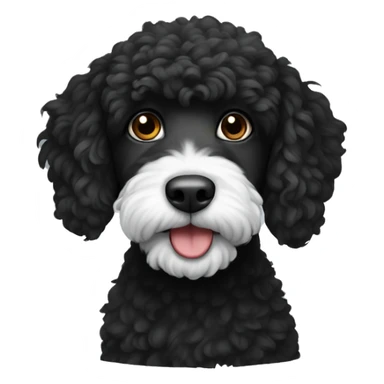 Bernadoodle black with white near mouth sitting sticker