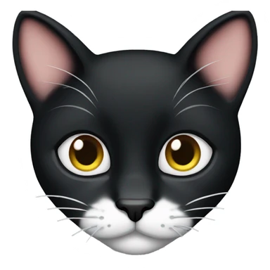 black cat with a white chin and white paws sticker