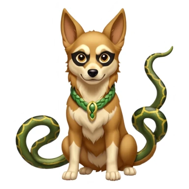 loki god of mischief as a dog. he as snakes.  dynamic pose sticker