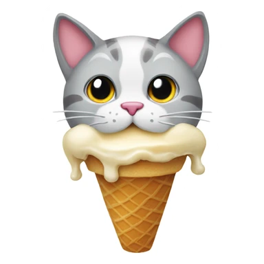 Cat eating ice cream cone sticker