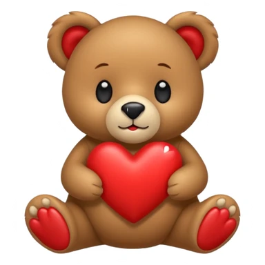 Osito con corazon i en el centro de corazon nombre agata sticker