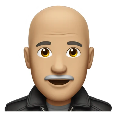 bald man in leather jacket sticker