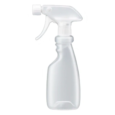 a transparent plastic spray bottle with a long stainless-steel nozzle, a comfortable white handle, and a trigger mechanism. The nozzle is thin and slightly curved at the tip, designed for precise spraying. sticker
