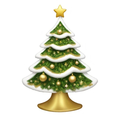 Christmas tree with white and gold decorations sticker