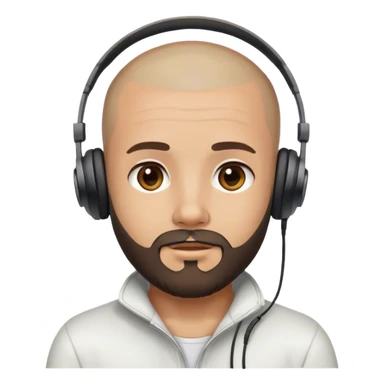 beard hair shaved boy with beard and with headphones sticker