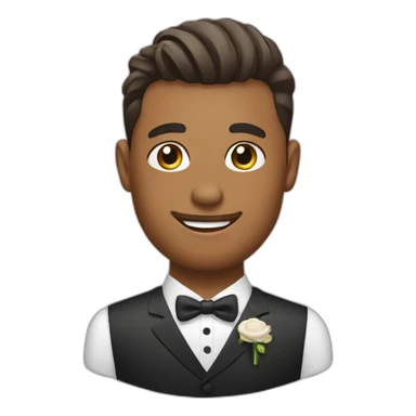 groom at barbershop sticker