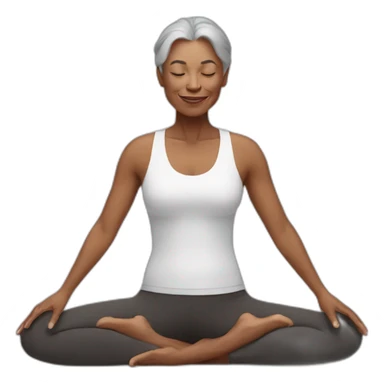 50 year old woman doing yoga sticker