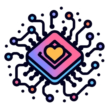 Artificial intelligence microchip with neural network connections sticker