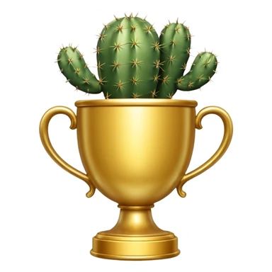 gold cactus cup trophy sticker