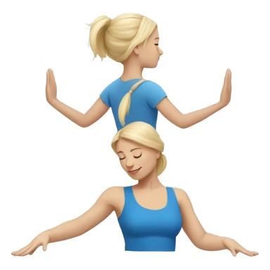 blonde girl doing yoga with blue clothes sticker
