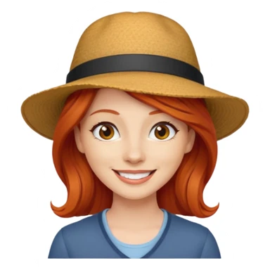 hatted and red haired woman sticker