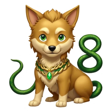 loki god of mischief as a dog. he as snakes.  dynamic pose sticker