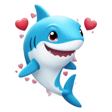 Baby shark with hearts around it  sticker