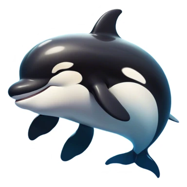 Meme-Worthy Cute Sleeping orca Portrait Emoji, Head resting peacefully with a contented smile, showcasing a smooth black-and-white body with gently drooping fins and eyes softly closed in serene slumber, Simplified yet adorably endearing features, highly detailed, glowing with a soft, drowsy deep-sea light, high shine, relaxed and utterly lovable, stylized with an air of playful oceanic laziness, soft glowing outline, capturing the essence of a sleeping orca that feels destined to become the next viral icon of adorable marine rest! sticker