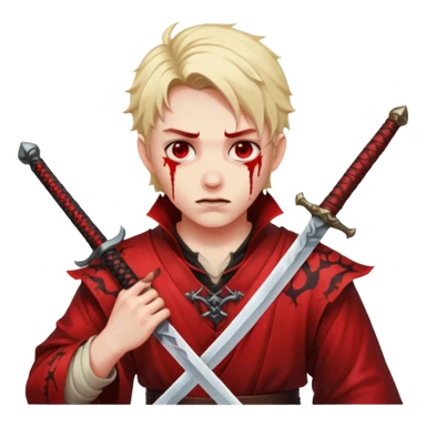 Demon slayer dying with a sword sticker